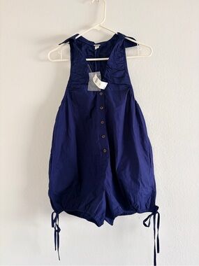Anthropologie Sleeveless Navy Bubble Romper Playsuit
